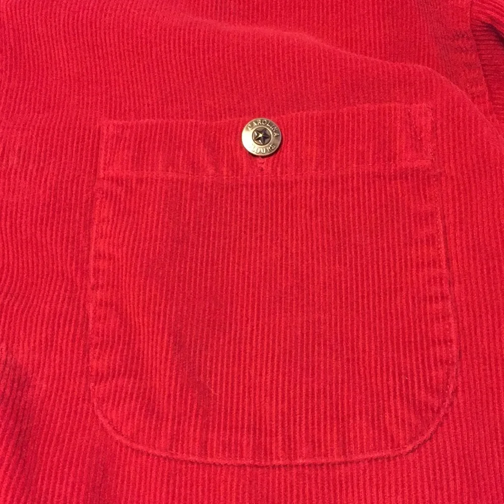 Carolina Colours Plus Red Corduroy Button Up Shirt Size 16
